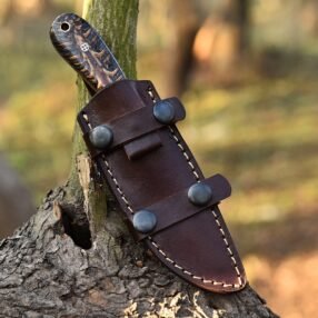 Custom Handmade D2 Steel Skinner Hunting Knife with Pinecone Handle